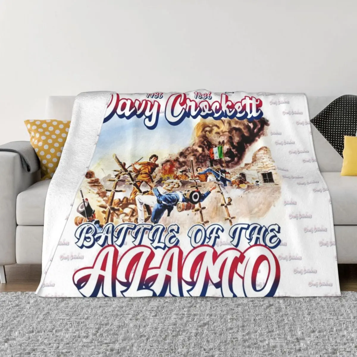 Davy Crockett King of The Wild Frontier Battle Of The Alamo Throw Blanket anime Soft Big Blanket