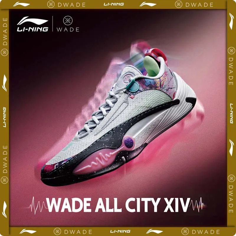 Scarpe da basket professionali Li-Ning WADE ALL CITY 14 da uomo con ammortizzazione BOOM a tutta lunghezza, sneakers resistenti e stabili ABAW001