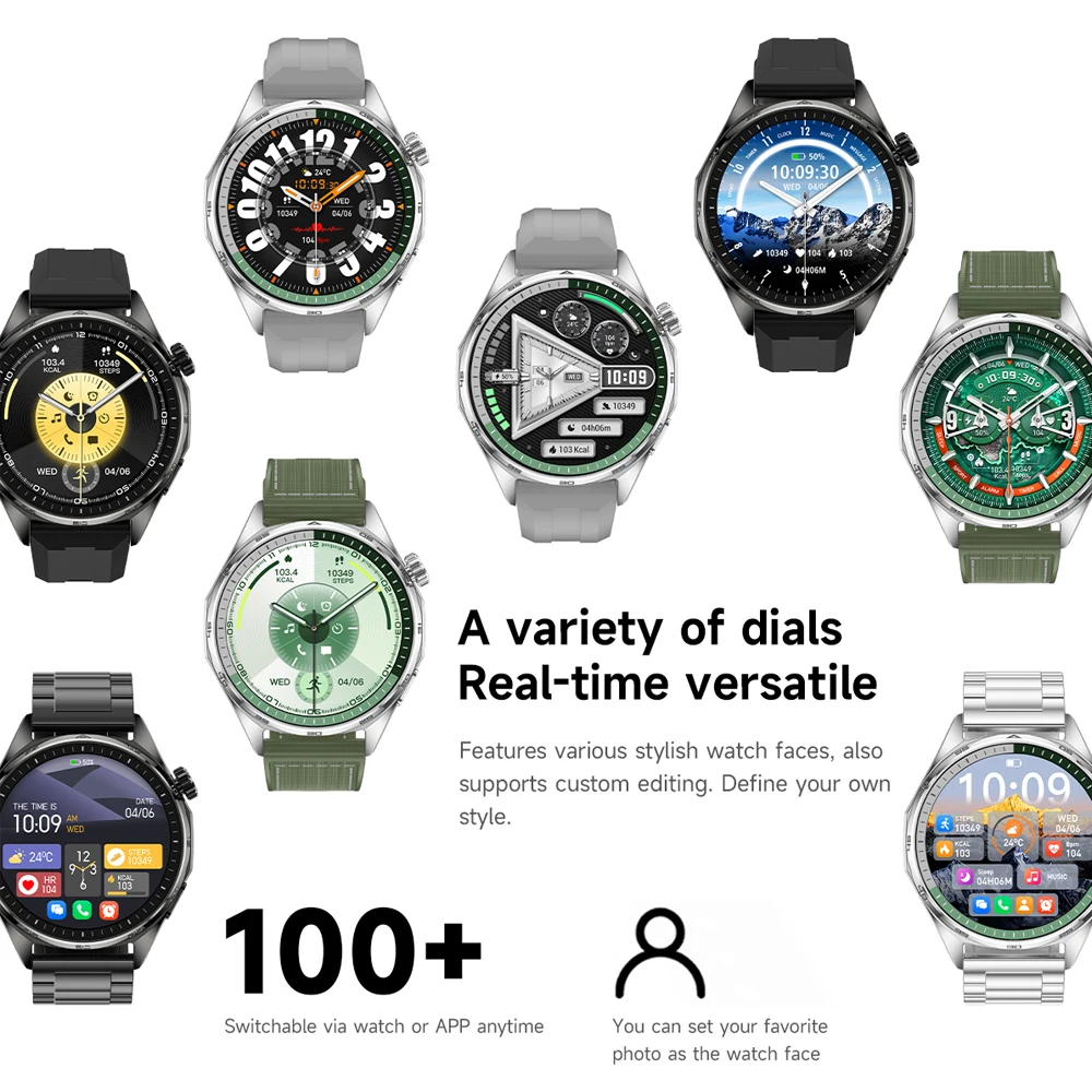 Outdoor GPS Sports Smart Watch GT6 Bluetooth Call Watch AMOLED HD Screen NFC Health Monitoring Heart Rate Smartwatch Android ios