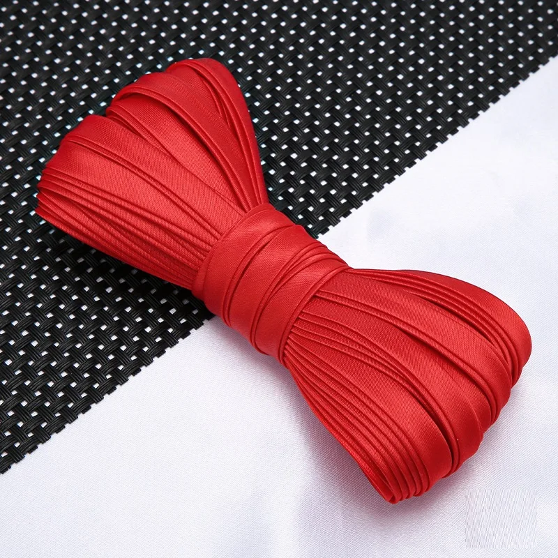 10 mm x 5 m Satin-Einfarbiger 4-fach gebügelfreier Schrägband - für Kragenbesatz, Cheongsam-Kantenverzierung & Heimtextilien – Detail 9