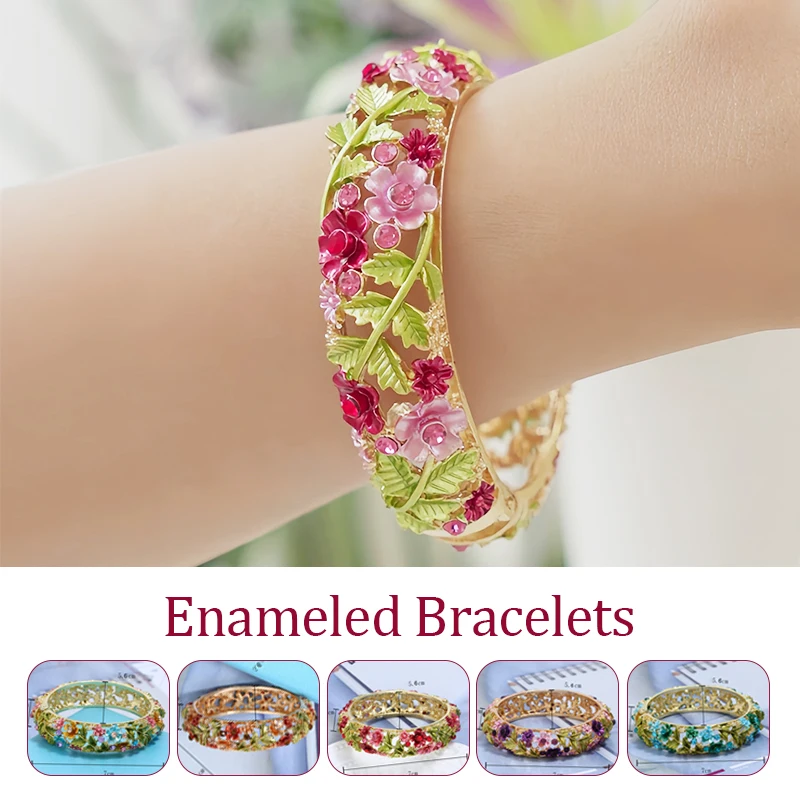 

1 шт. новый корейский браслет в этническом стиле, ювелирные изделия, женский полый браслет ручной работы с росписью, аксессуары для одежды, браслет