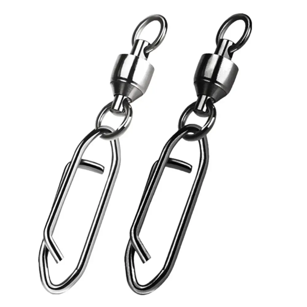 

25Pcs Ball Bearing Swivel Fishing Power Clips Quick Change Hook Rotatable Fishing Swivels Snap Stainless Steel High Strength