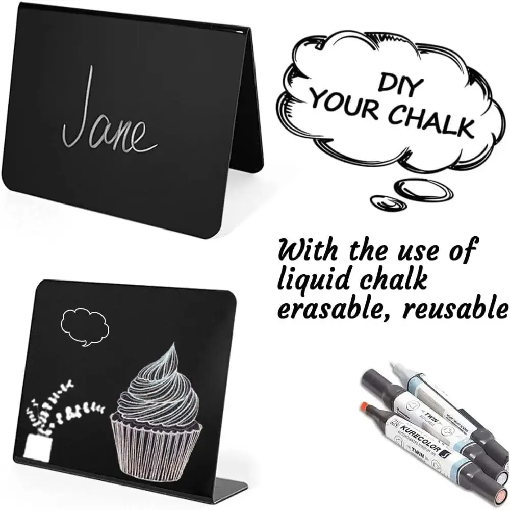 

Marker Display Stands Buffet Tags Reserved Writing Stand Signs Chalkboard Mini Chalkboard Small Blackboard Message Board