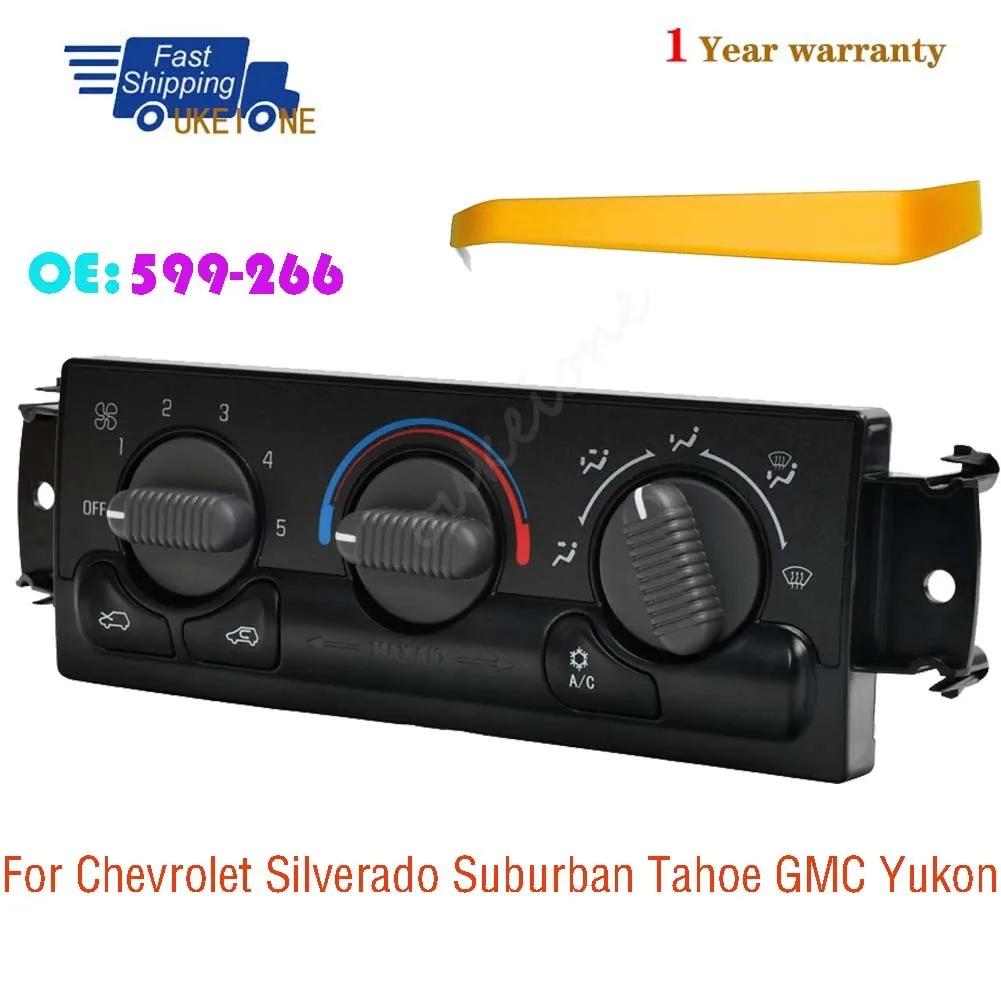

599-266 For 1999 2000 2001 2002 Chevrolet Silverado Suburban 1500 2500 3500 Tahoe GMC Yukon A/C Climate Control Module Panel