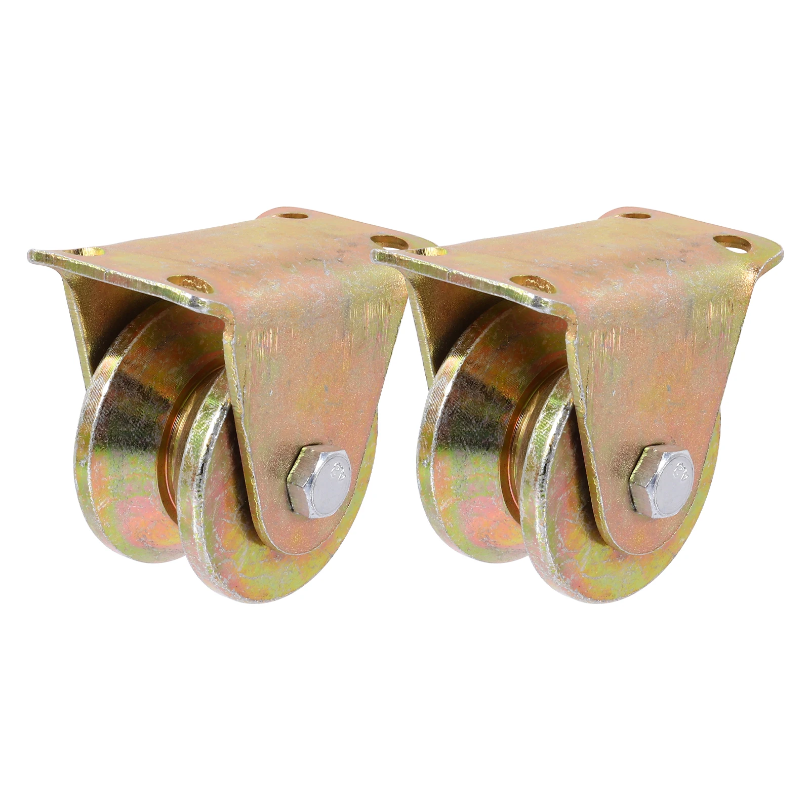

2 Pcs V-groove Track Wheels Golden Sliding Door Rollers Large Load-bearing Capacity Replacement Gate Roller Hardware