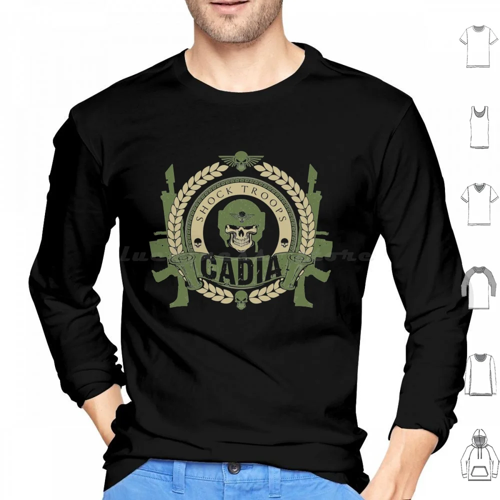 Cadia-Crest Hoodies Long Sleeve 40000 Imperium Evolution Imperial Guard Tabletop Horus Heresy 40000 40 000 Nerd Limited