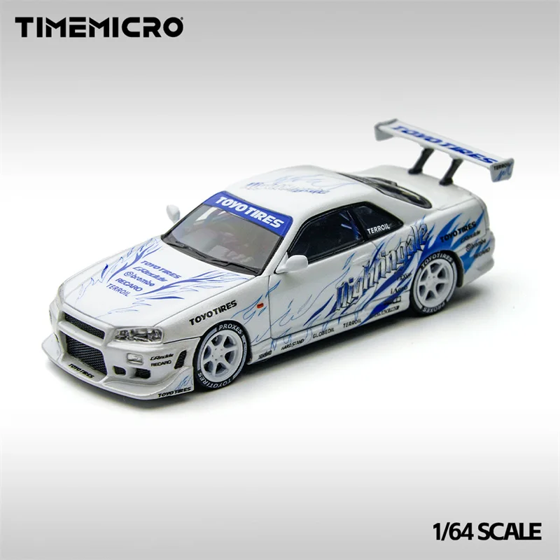 

Time Micro 1:64 Skyline R34 Drifting Flame белый/R32 Los Santos drift Литые модели автомобилей Подарки