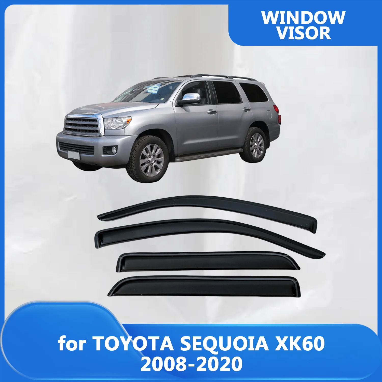 

Window Visor for TOYOTA SEQUOIA XK60 2008-2013 2014 2015 2016 2017 2018 2019 2020 Wind Deflectors Rain Guards Door Visor Vent