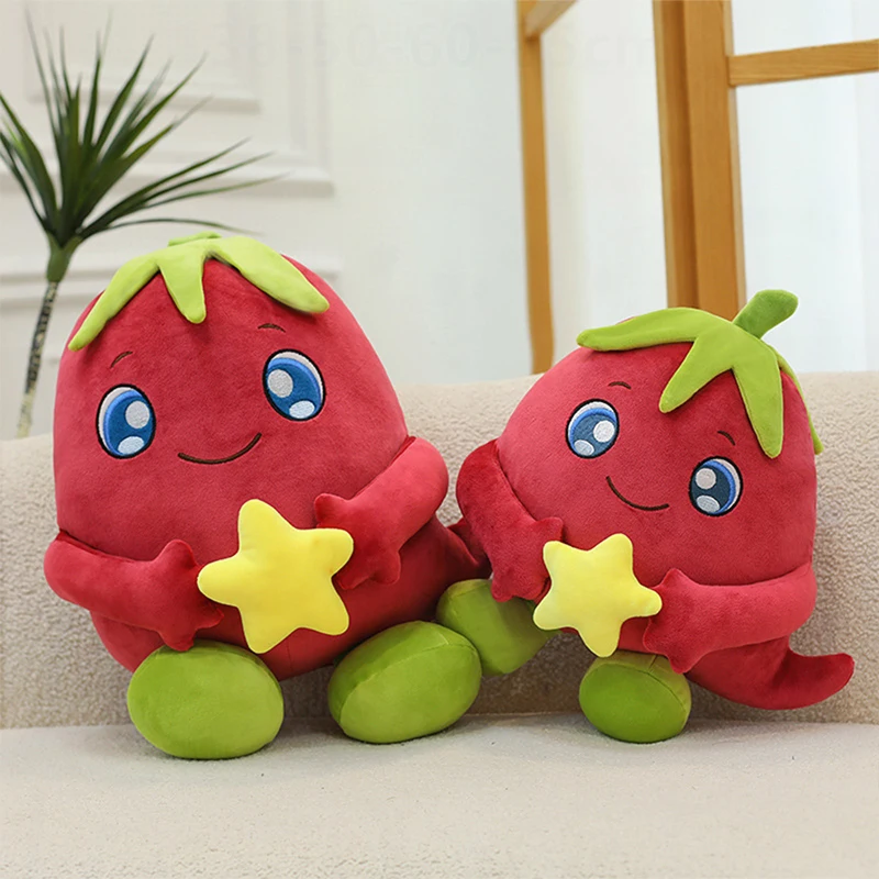 

Cute Cartoon Star Chili Plush Toy Stuffed Animal for Kids Birthday Xmas Gift Perfect for Claw Machine Party Filler Home Decor