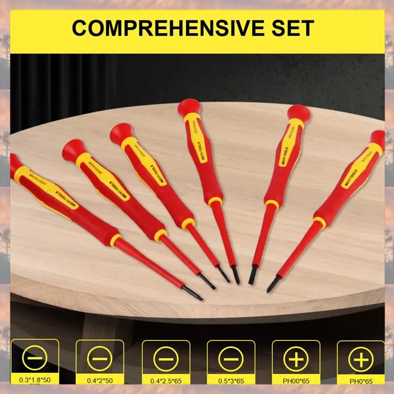 2025 Trend Portable With Case Magnetic 1000V Car Repair Tool Convenient Insulated Screwdriver Set 6Pcs/Set