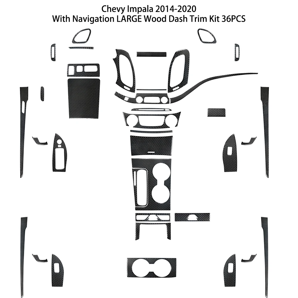 Wnętrze z włókna węglowego zmiana biegów okno podnoszenia światła Panel kontrolny naklejki dla Chevy Impala 2014-2020 z nawigacją