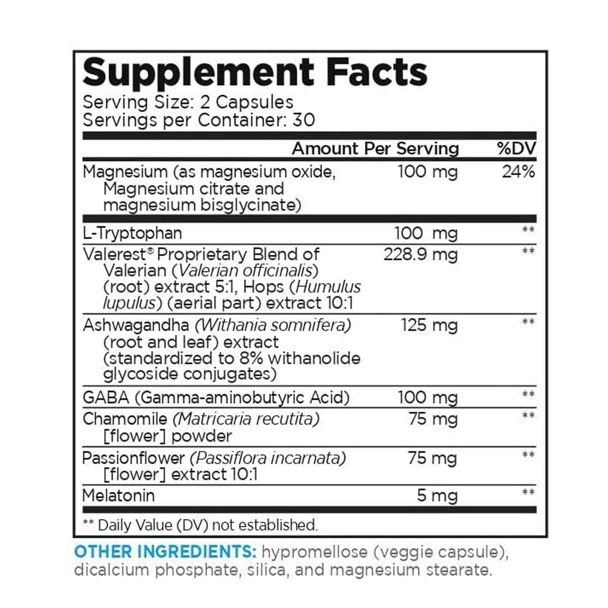 مكمل النوم - قوة احترافية، مكمل غذائي لنوم أفضل - L-Tryptophan، المغنيسيوم - 60 كبسولة