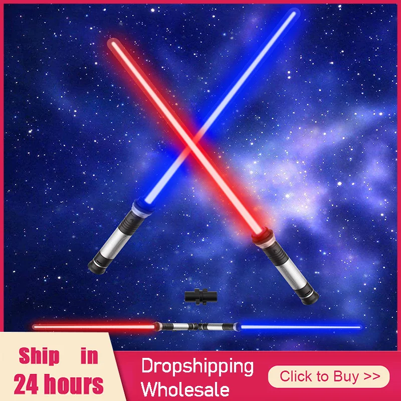 

Lightsaber 2 In 1 RGB Adjustable Light Saber Toys Children Double Switch Sword Toys For Boys Luminous Gifts Light Saber