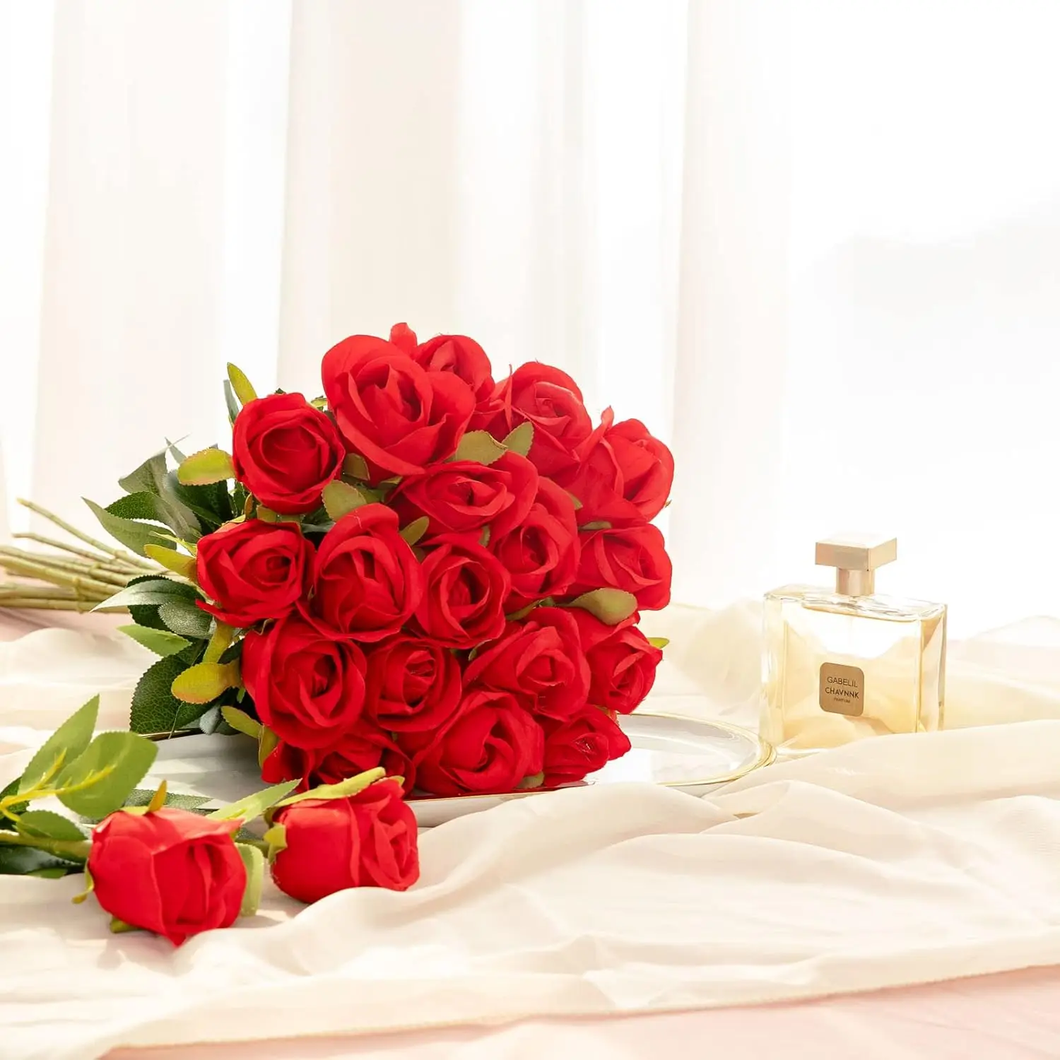 5/10 Stück künstliche Blumen Rosensträuße Hochzeit dekorative Kränze Festival Valentinstag Vasen Hausgarten Party gefälschte Pflanzen