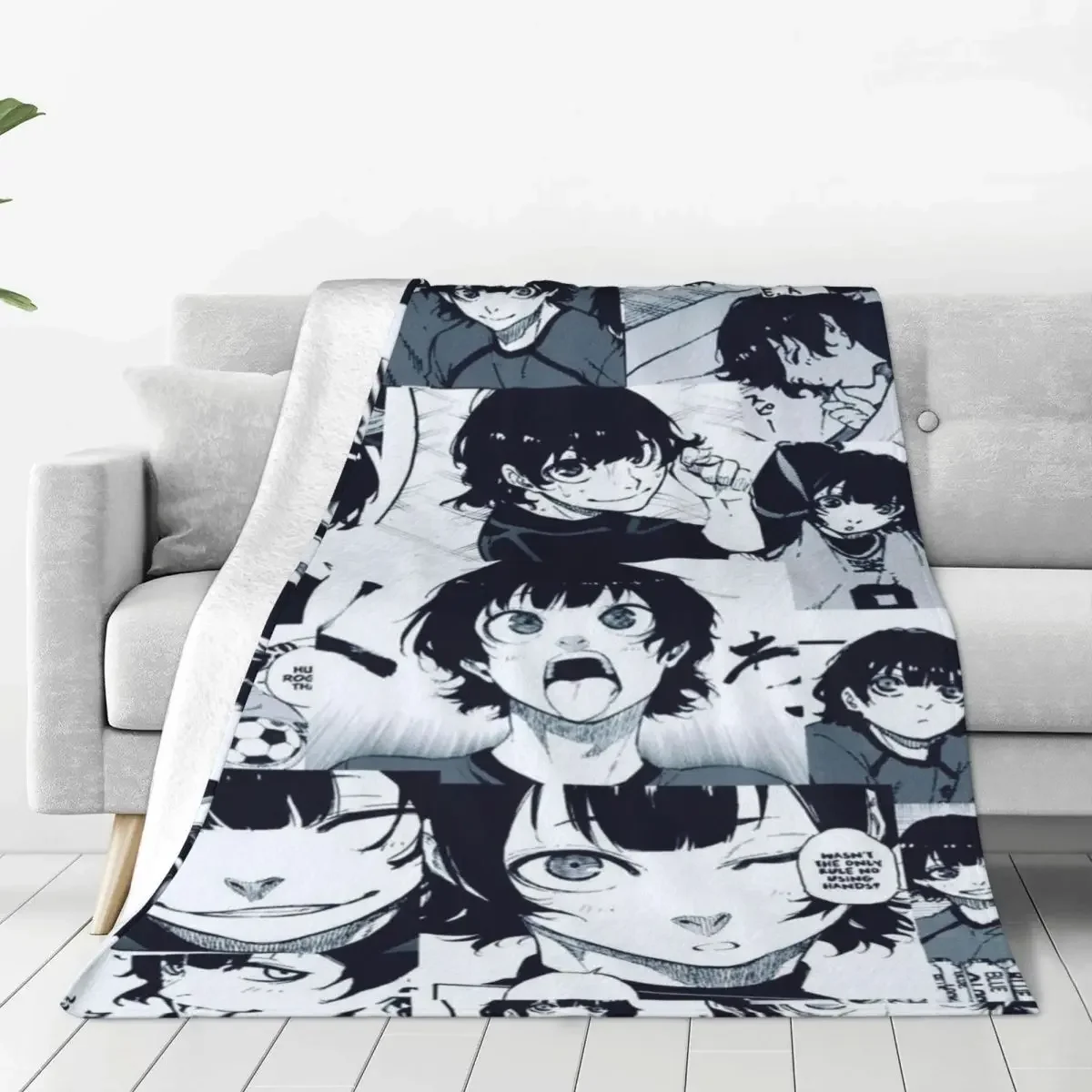 

Japanese Cartoon Blue Baby Blankets Sofa Cover Flannel Spring Autumn Warm Throw Blankets for Sofa Bedroom Bedding Throws