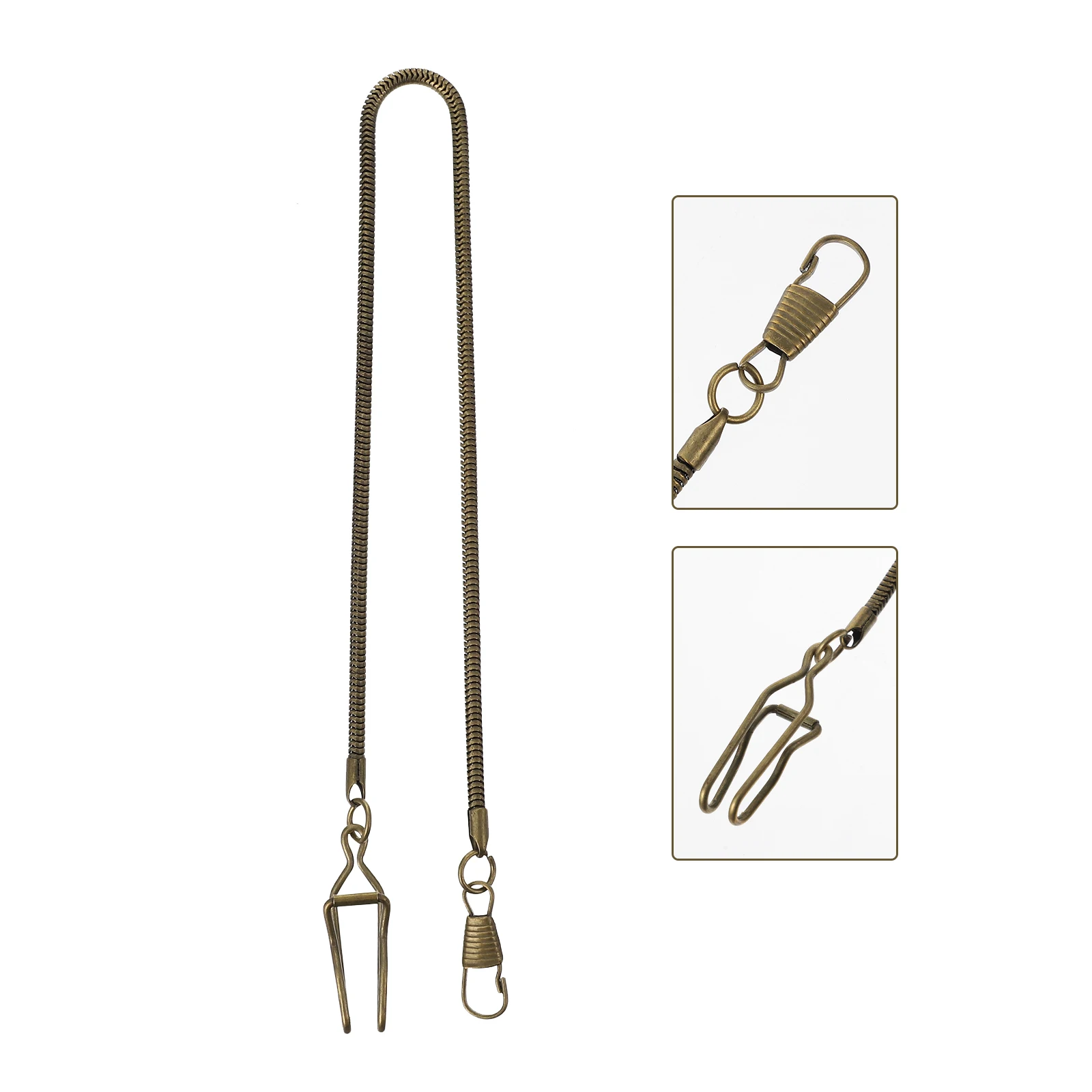 

Bronze Snake Pocket Watch Chains Vintage Belt Chains Hanging Pocket Metal Buckle Chain Multi functional Alloy Chain Retro