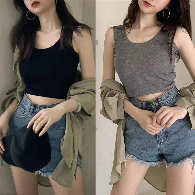 Summer cropped cropped crotch hot girl vest slim sleepveless sexy yoga sports wild vest women Wholesale