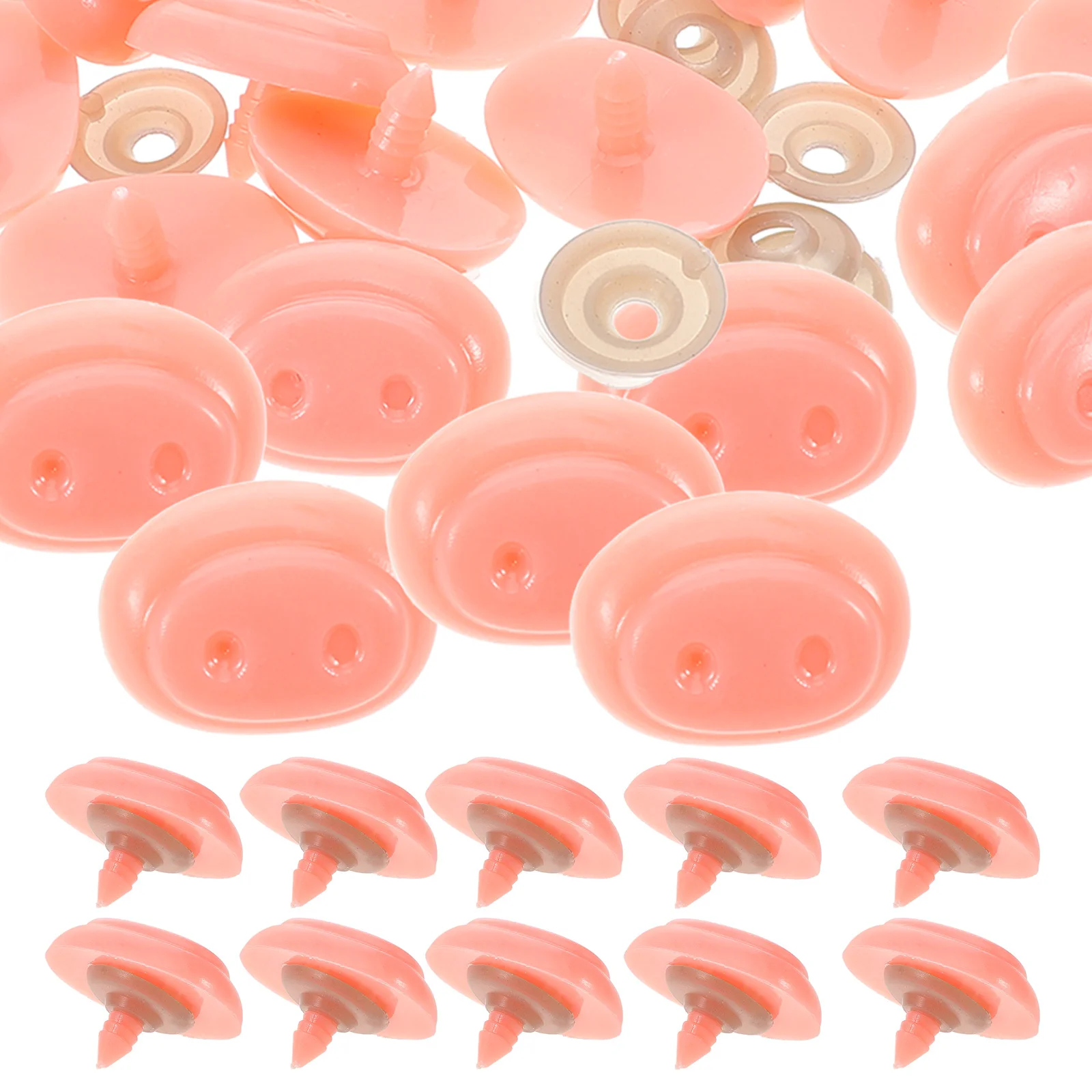 

30Sets Pig Nose Replacement Kit DIY for Plastic Pig Nose Accessories Easy Replacement for Animal Making Kit