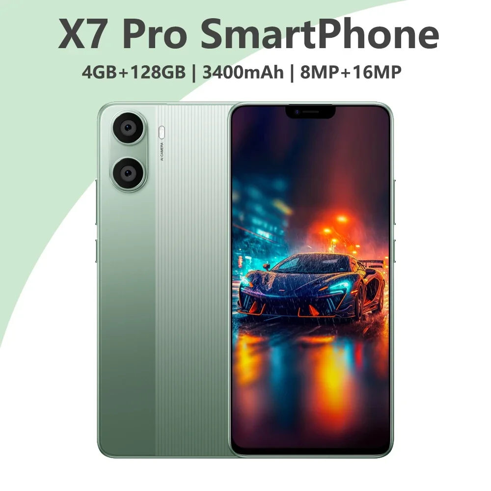FUFFI X7 Pro Smartphone Cellphone Android 12 6.56 inch Screen,4+128GB 8+16MP Mobile Phone 3400mAh For Google Play Store Phone
