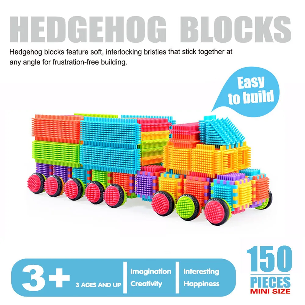 Kids Toys Educational 150pcs Bristle Shape 3D Building Blocks Tiles Construction Playboards Toys Perfect Gift