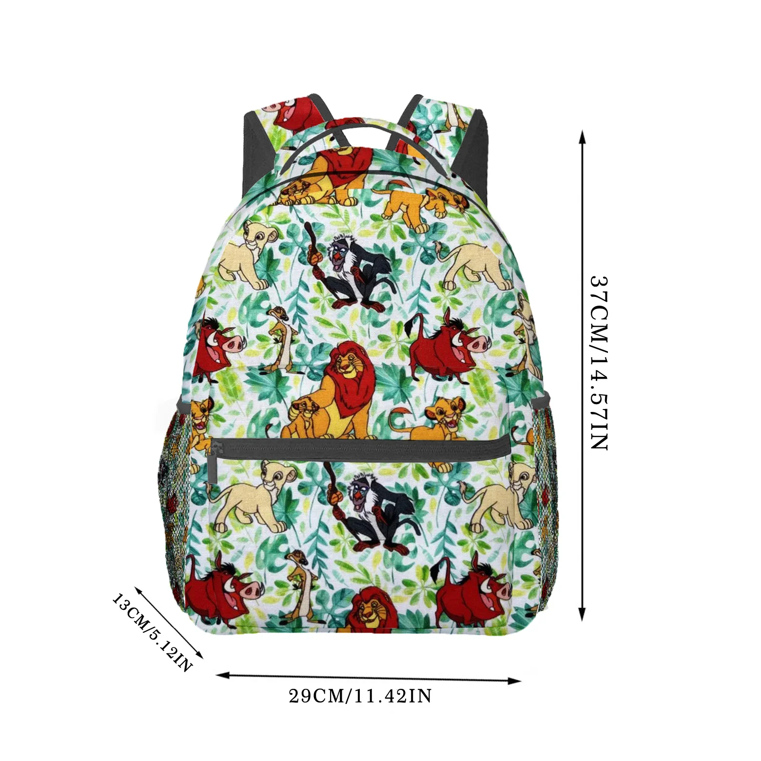 حقيبة الظهر ذات الطابع الأسد الملك: طباعة شخصية الغابة #5