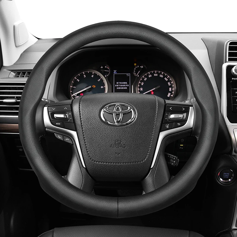 ultrathin Anti-Slip Leather Protective Cover Fashion Style Universal Steering wheel Cover for Toyota Land Cruiser Prado tundra