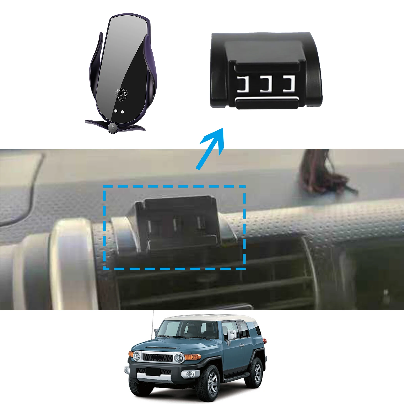 

for Toyota FJ Cruiser Phone Holder Screen Fixed Navigation Bracket Base Wireless Charging Accessories