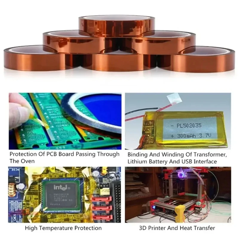 Nastro isolante per batteria ad alta temperatura, isolamento termico dorato, protezione della scheda elettronica, nastro isolante adesivo in poliimmide