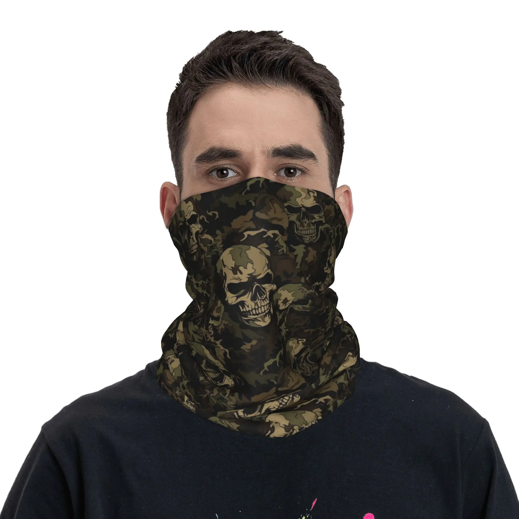 

Skeleton Design Bandana Neck Gaiter Printed Face Scarf Cycling Scarf Running Unisex Adult Winter