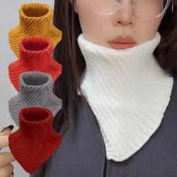 Women's Triangular Fake Collar Scarf Knitted Elastic False Collar Snood Lady Winter Warm Cycling Windproof Detachable Wrap Bib