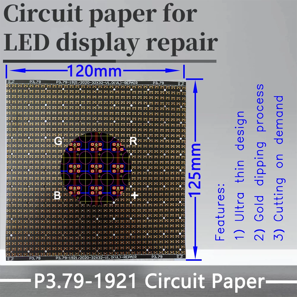 P3.X Series Circuit Paper,LED Module PCB Pad Repair ,P3.33-1921 120X125mm Pad Paper ,Used for repairing damaged PCB pads