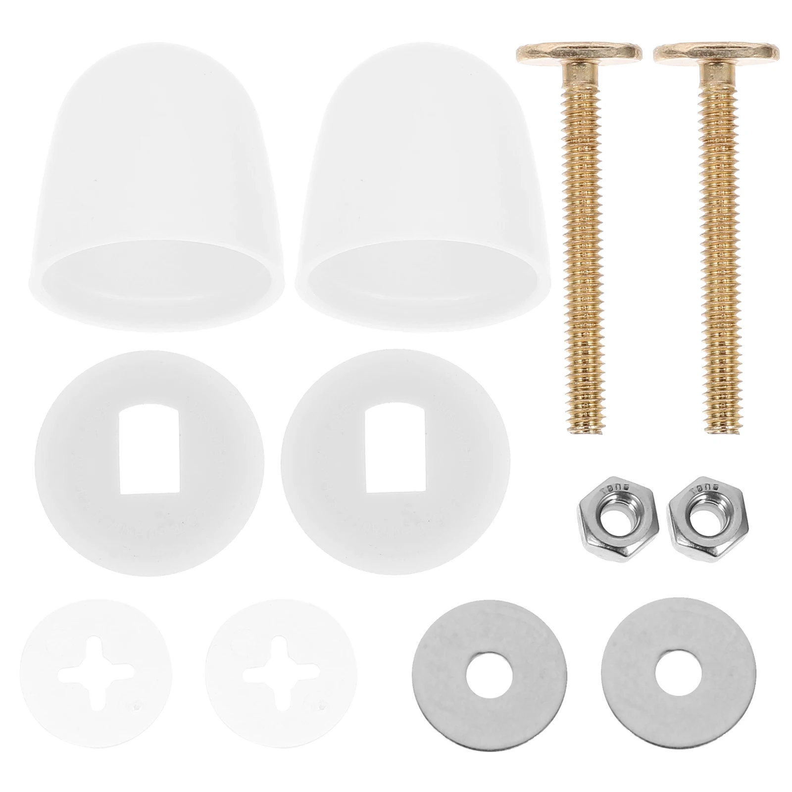 

Toilet Seat Hardware Kit Copper Plated Bolts Caps Replacement Parts Durable Rustproof Installation Toilet Screws Bolt Covers