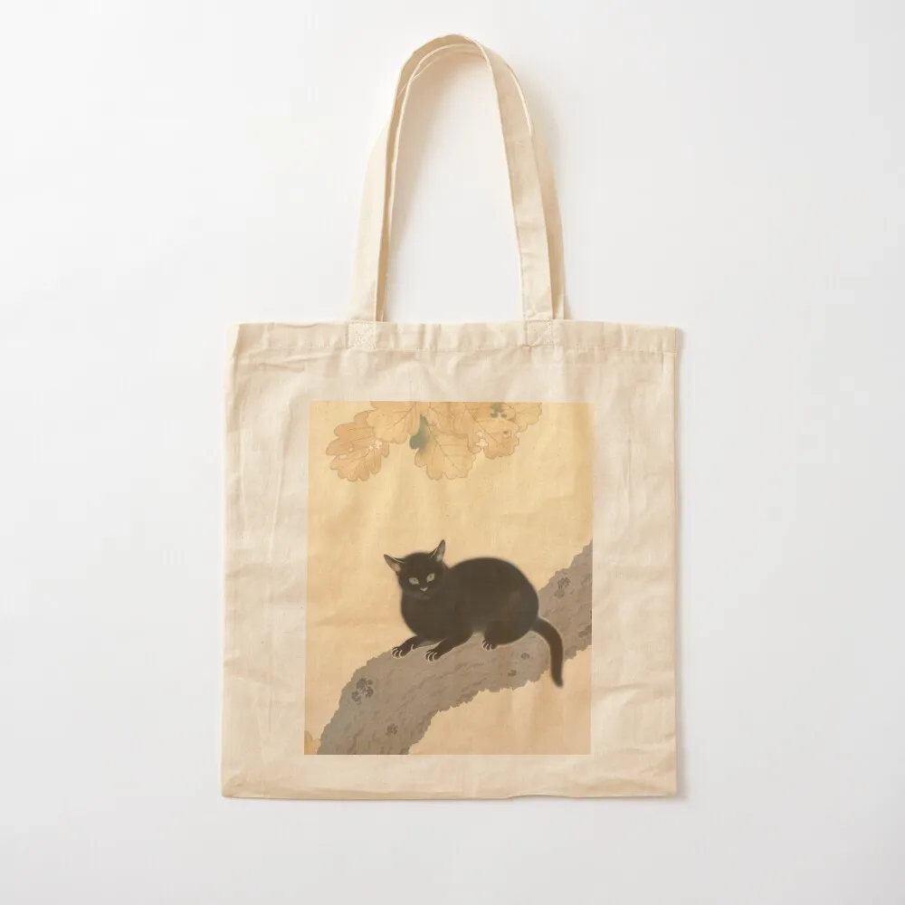 Hishida Shunsō Black Cat digital Japanese Traditional Minimalist Vintage art Tote Bag canvas tote bag Women's handbag