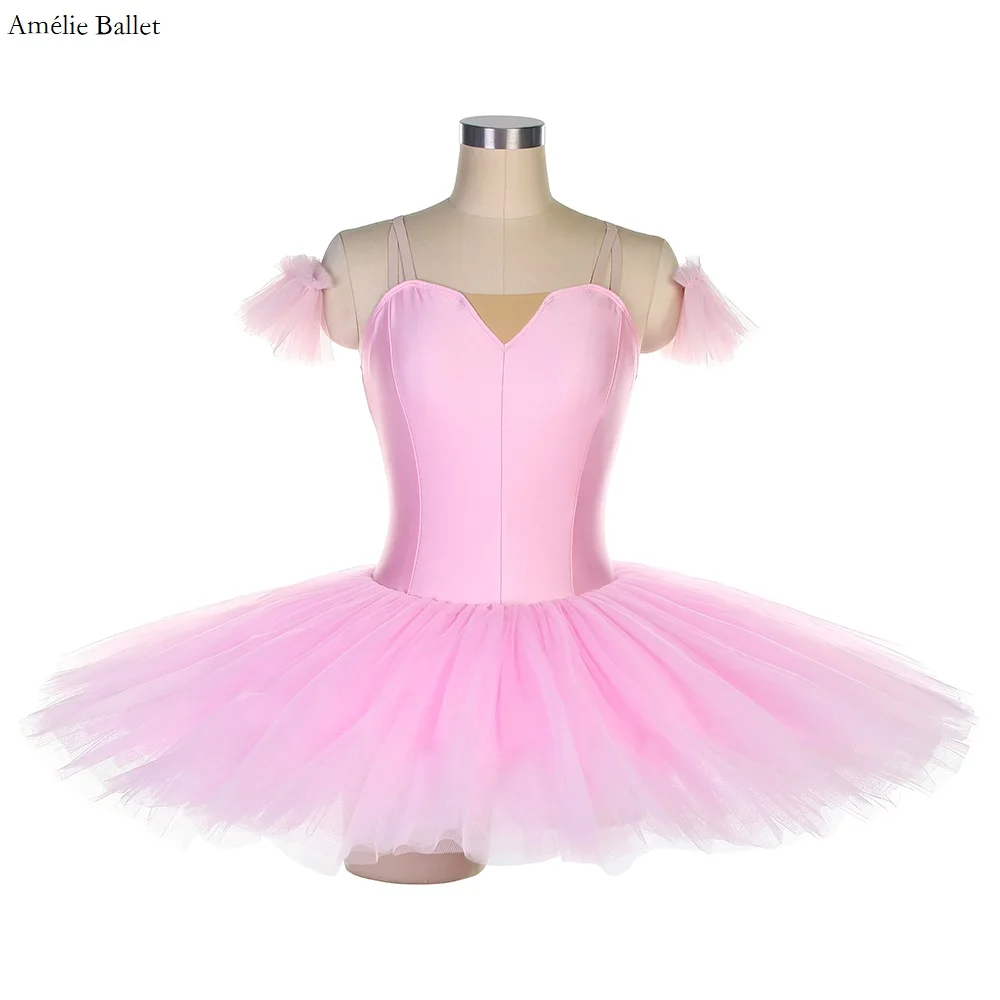 

BLL441 Pink/Sky Blue Spandex Bodice Pre-Professional Ballet Dance Tutu Plain Tutus Adult & Girl Ballerina Dress Performance Wear