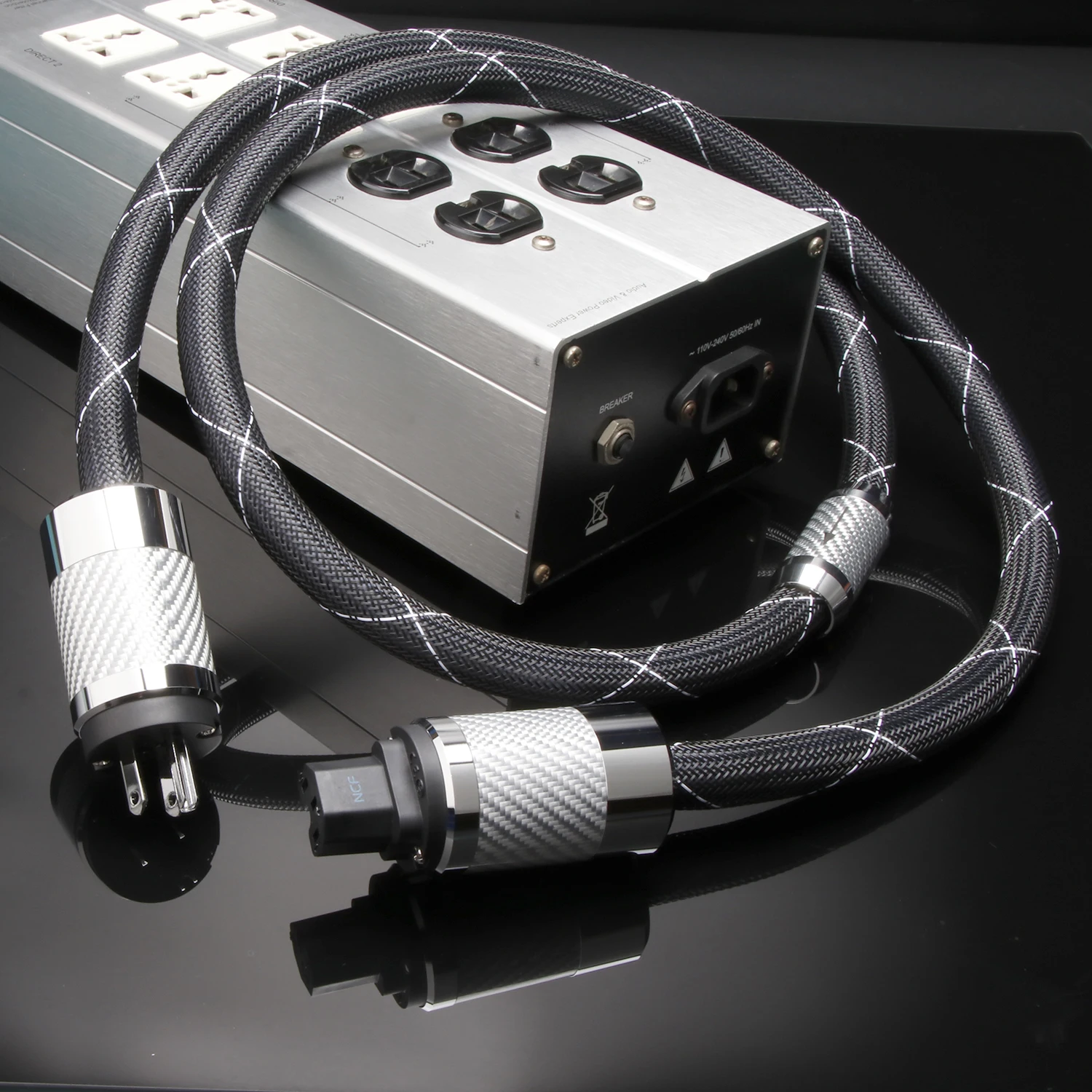 hifi-nanoflux-18-電源ケーブル-eu-schuko-フィーバーオーディオケーブル-occ-ロジウムカーボンファイバー-eu-us-c15-プラグ