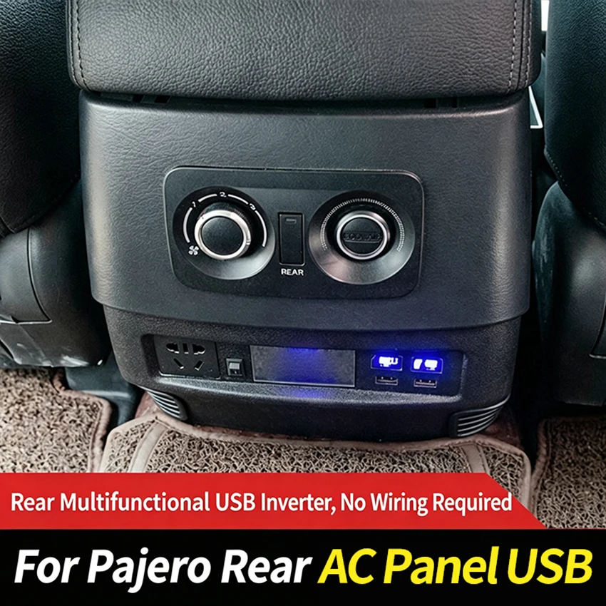 For Pajero Armrest Box USB Accessories  For Mitsubishi V97V93 Pajero Rear USB Charger Inverter Plug Socket Modification