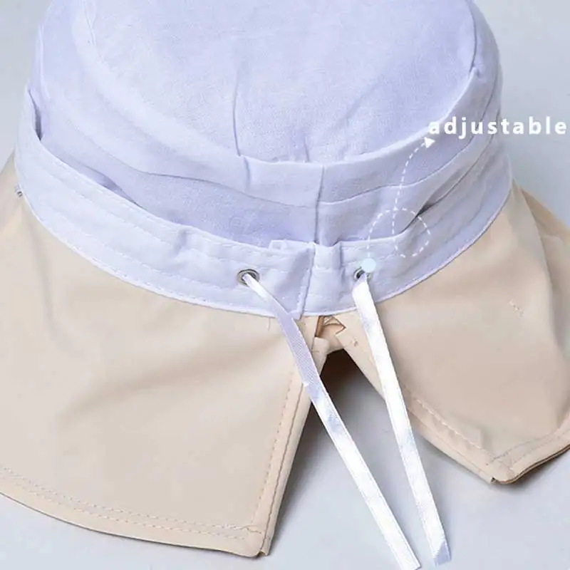 Summer Two-tone Bucket Hat for Women Breathable Soft 10cm Wide Brim Sun Cap Large Bowknot Elegant Ladies Top Hat Gift for Mother