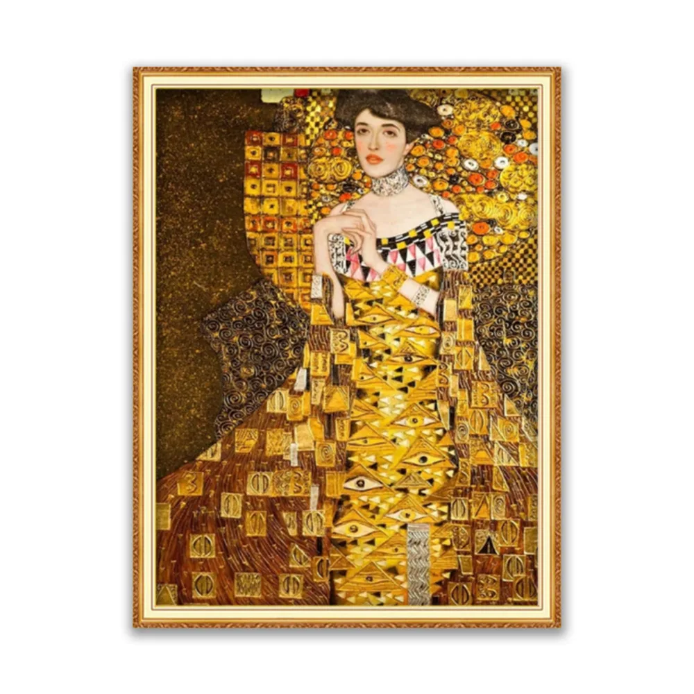 Klimt DIY Cross Stitch 11CT Embroidery Kits Craft Needlework Set Printed Canvas Cotton Thread Home Decoration On Sale Wholesale