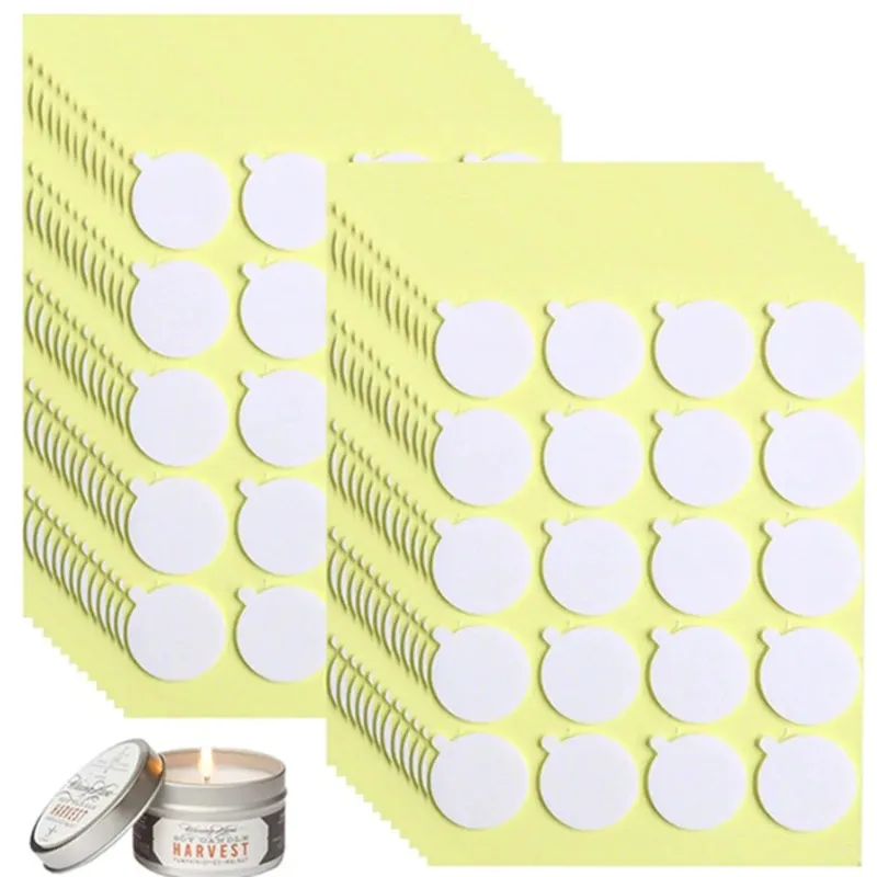 Autocollants de mèche de bougie chauffants, autocollants double face, Adhésif stable à chaud, Mèche d'avertissement, 100 pièces, 200 pièces