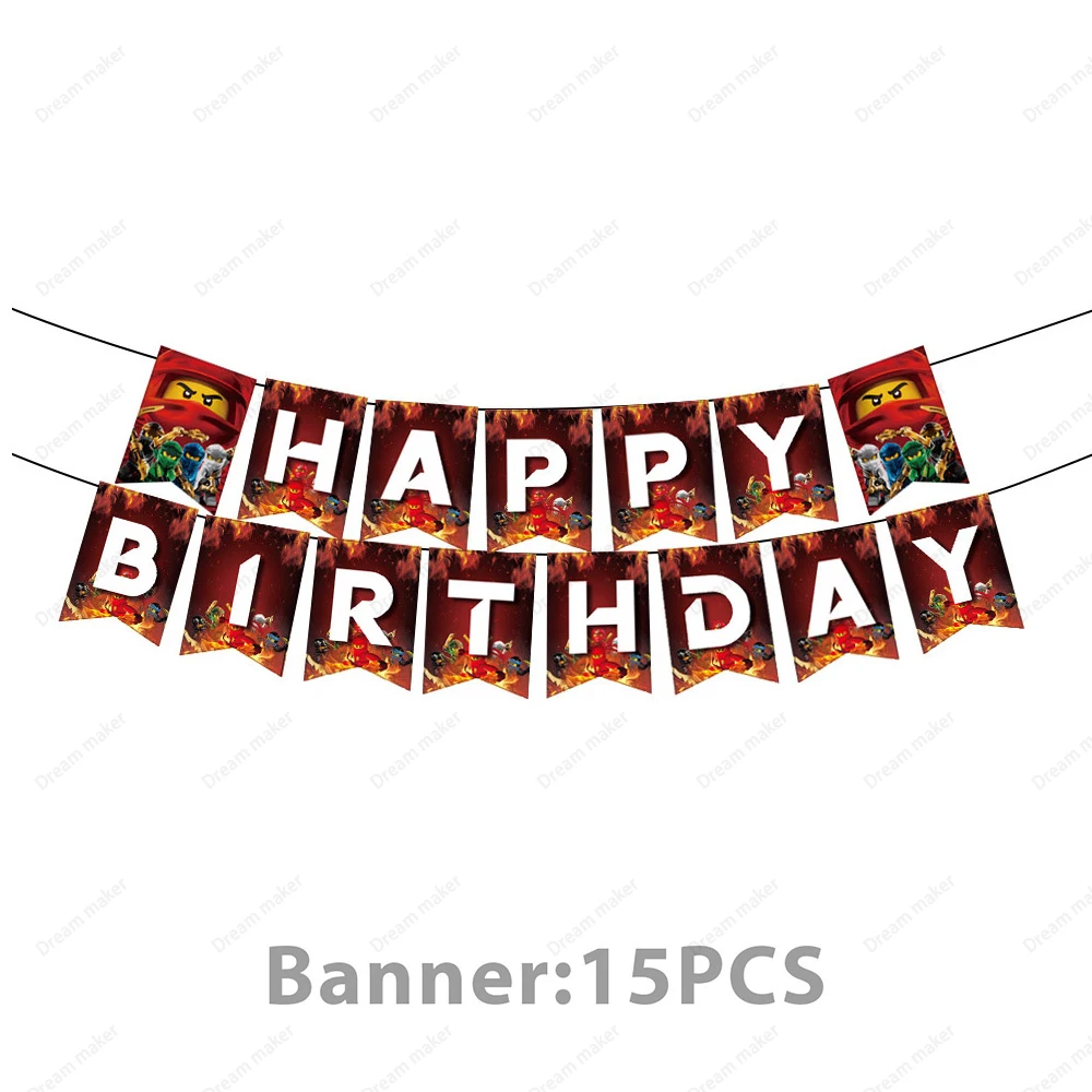 Ninjago Verjaardagsfeest Decoraties Benodigdheden Borden Bekers Servetten Banners Ballonnen Ninja Themaverjaardagsfeest Gastgeschenken