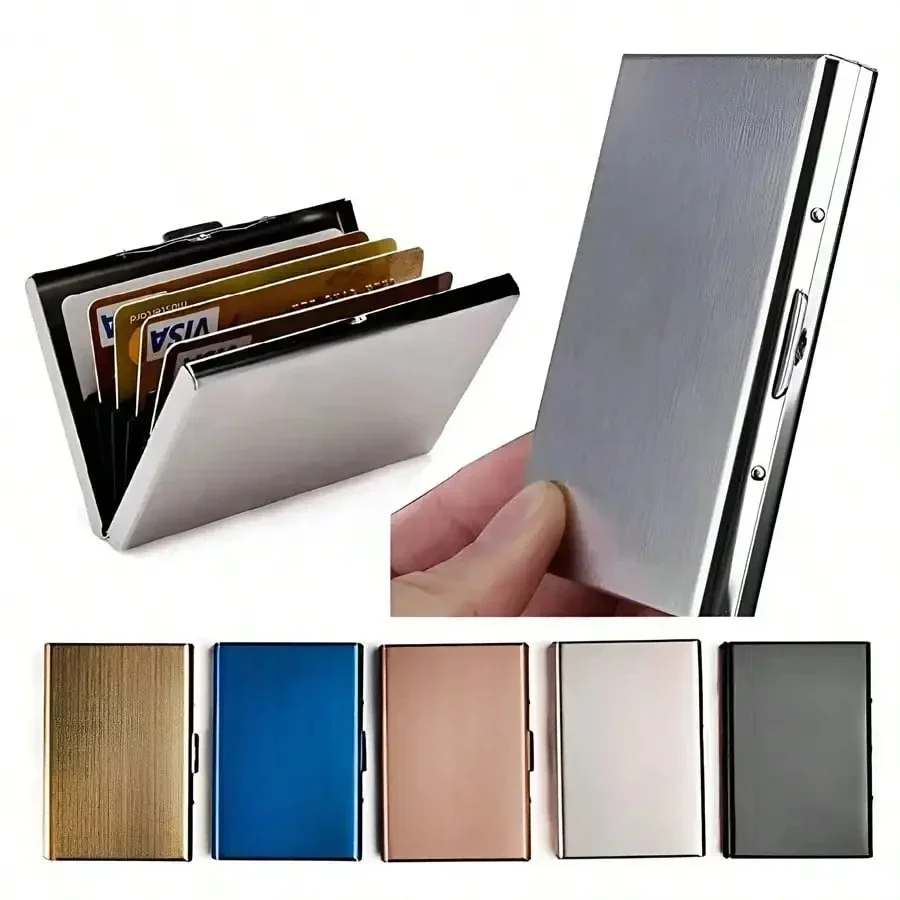 Personalisierte RFID-blockierende Herren-Geldbörse mit Namen, personalisierter schlanker, dünner Kartenhalter aus Aluminium, perfektes Geschenk für ihn zum Jahrestag – Detail 6