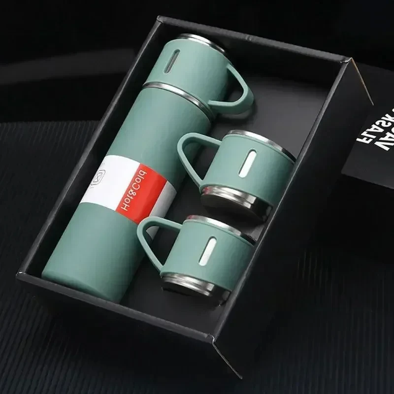 

500ML Stainless Steel Vacuum Flask with Business Style Shimmering Design, Coffee Mug Thermos Bottle with Portable Carafe