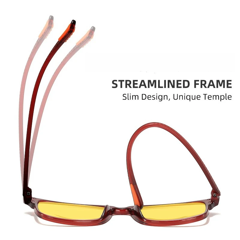 Fashionable Square Frame Anti-blue Light Night Vision Glasses Night Driving Anti-high Beam Glasses Outdoor Travel Sports Glasses - Image 5