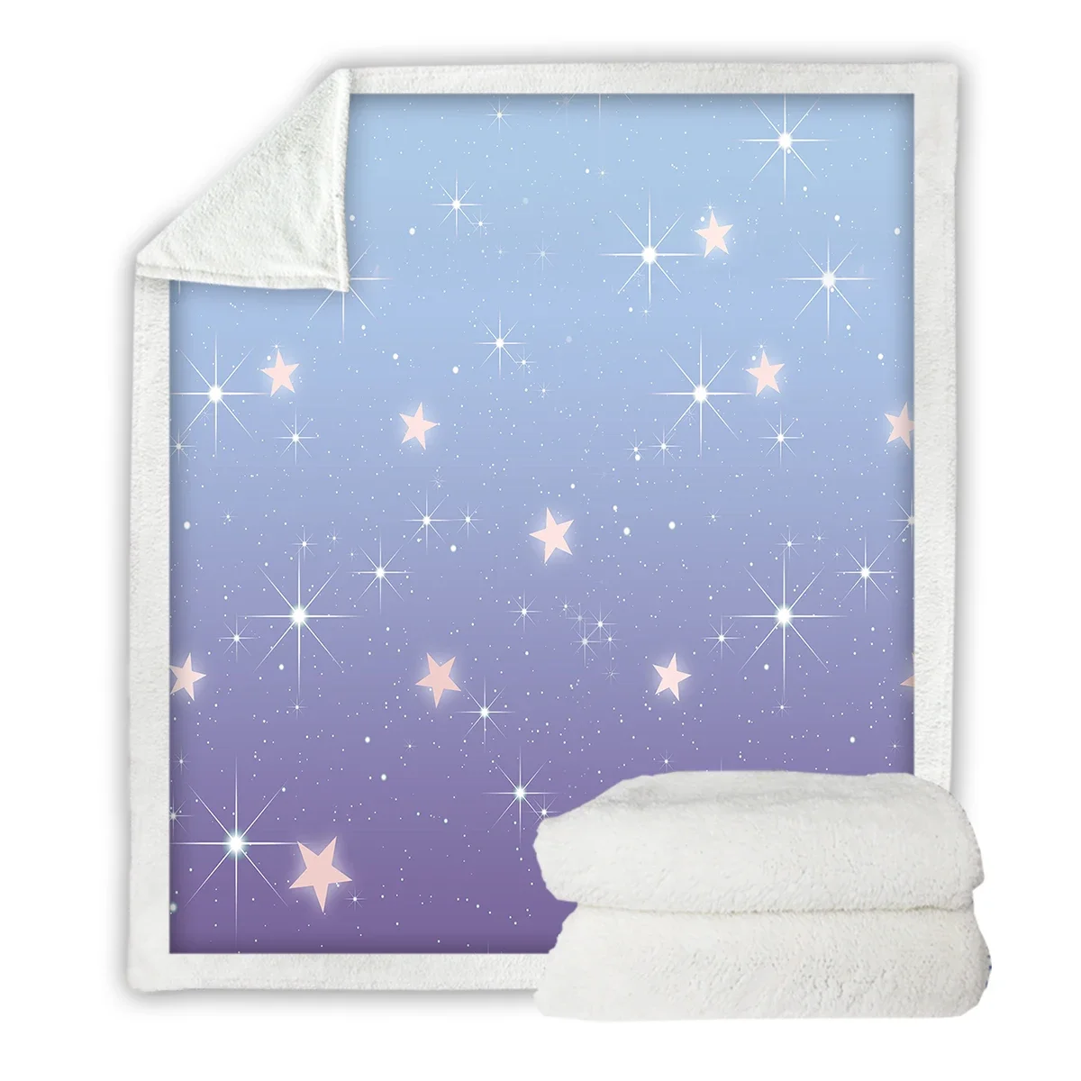 Coperta da tiro con stelle sfumate per adolescenti adulti bambini Glitter coperta Super morbida viola per tutte le stagioni