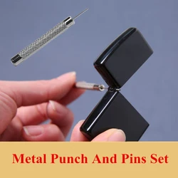 11pcs/Set Metal Disassemble Punch & Hinge Pin For Zippo Kerosene Lighter Case Link Pin Remover Replace DIY Repair Tool Accessory