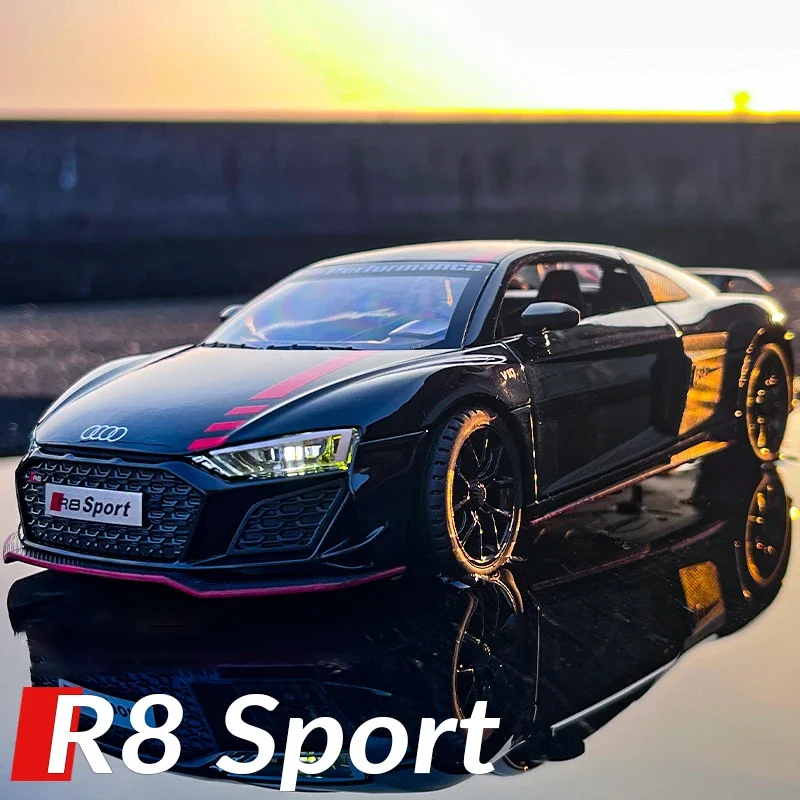 1:24 Audi R8 V10 Sport Supercar Alloy Model Car Toy Diecasts Metal Casting Sound and Light Car Toys For Children Vehicle