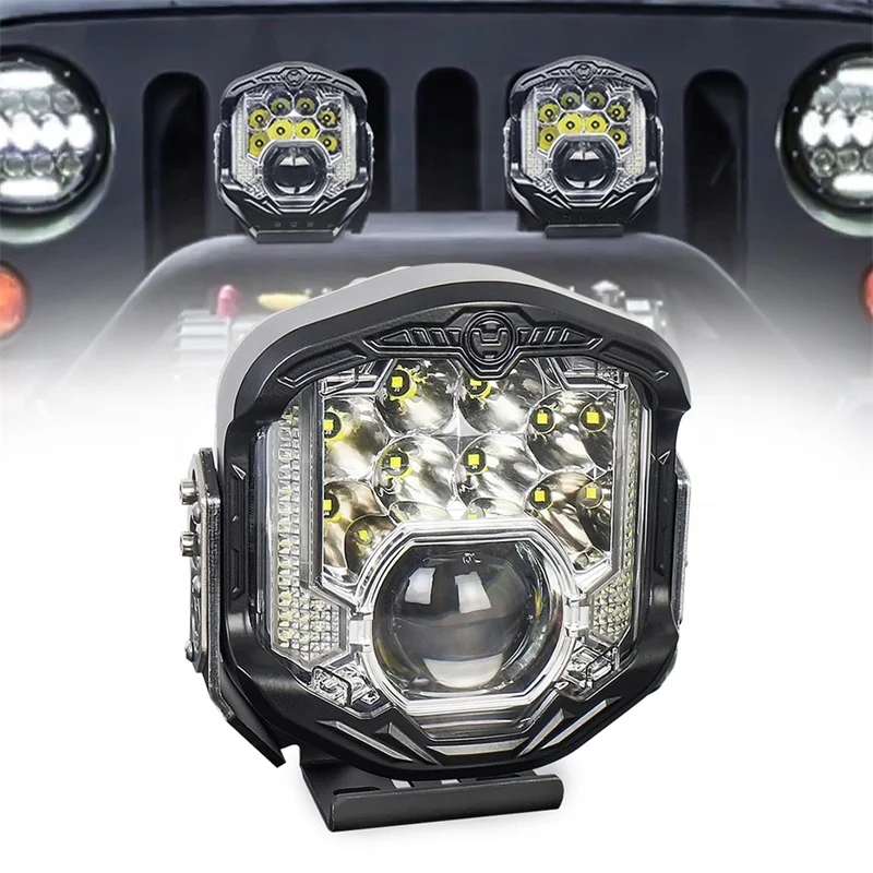 Car Accessories light 4x4 led drive 10800lm 95w yellow lens led off road light with laser Light For Offroad Pickup Truck