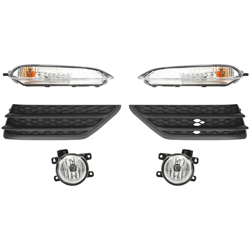 Front Fog Light Assembly With Bulbs Turn Signal Lamp For Honda Pilot 2016-2018 Fog Lamp Bezel Cover HO2530127 HO2531127