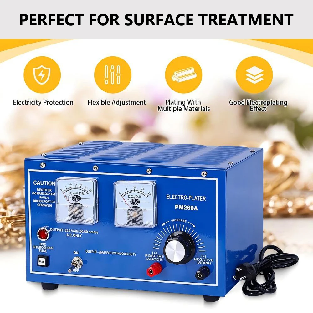 30A Jewelry Plating Rectifier Machine for Gold Silver Platinum Rhodium Electroplating Jewelry Finishing Tool