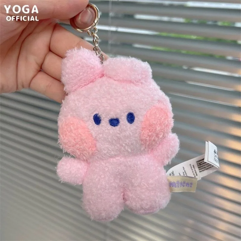 Mini porte-clés en peluche COOKY RJ TATA, pendentif petit animal Bt21, dessin animé, sac à dos, nouveau pendentif beurre, cadeau d'anniversaire Kawaii, 8cm